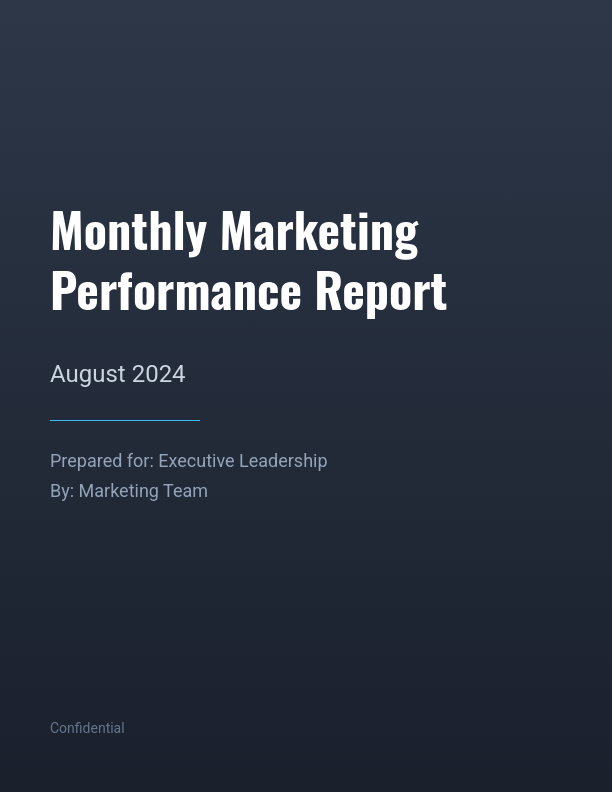 Monthly Marketing Performance & ROI Report