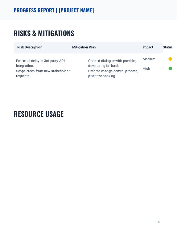 Team Progress Report for Stakeholders v5