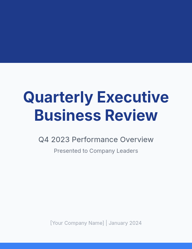 Quarterly Executive Business Review