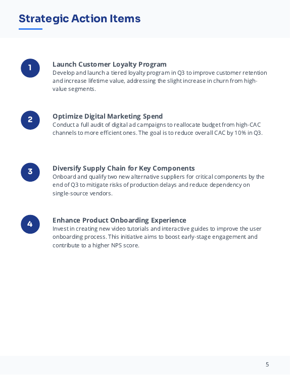 Quarterly Financial & KPI Report for Execs