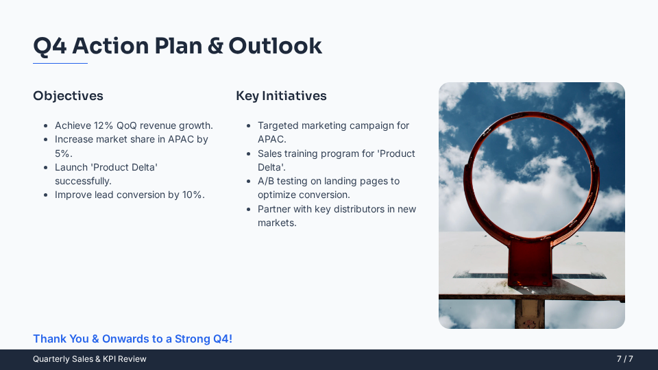 Quarterly Sales & KPI Review for Regional Teams