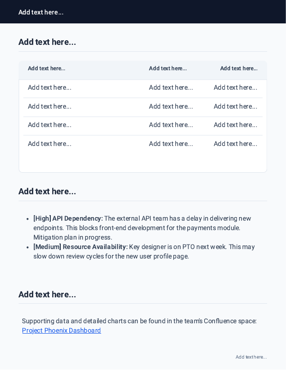 Weekly Performance & Risk Report for Managers