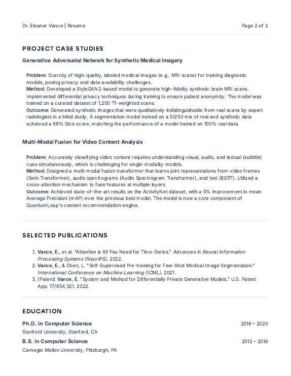 Data Scientist Resume — ML Research Focus