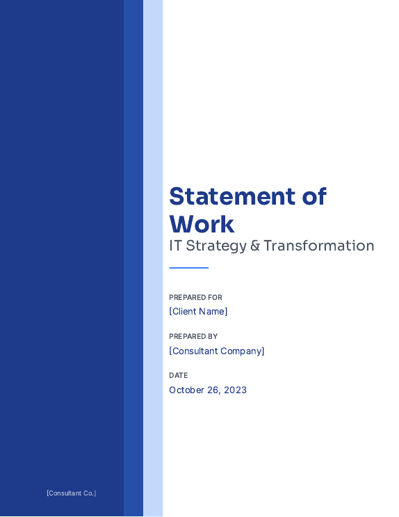 SOW for Consulting: IT Strategy Engagement