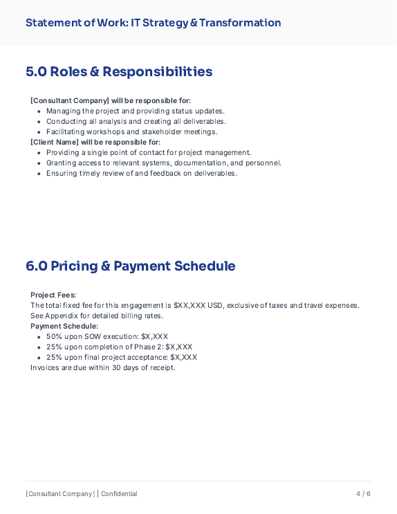 SOW for Consulting: IT Strategy Engagement