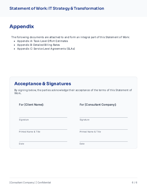 SOW for Consulting: IT Strategy Engagement