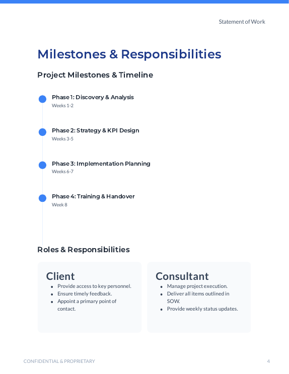 Consulting SOW: Strategic Advisory & KPIs