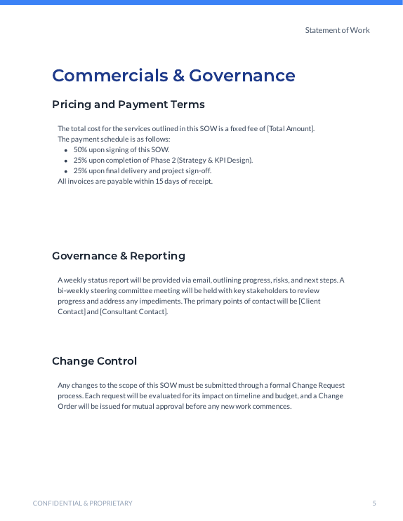 Consulting SOW: Strategic Advisory & KPIs