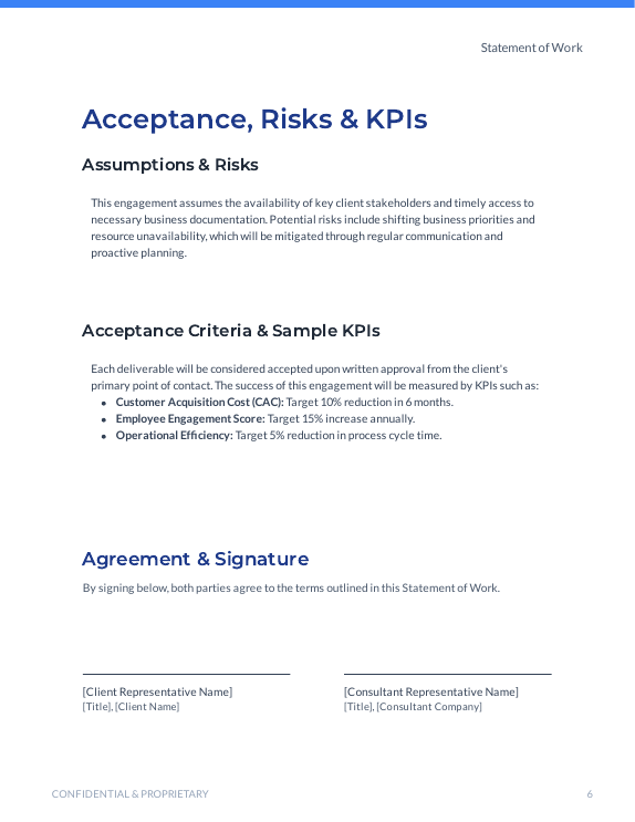 Consulting SOW: Strategic Advisory & KPIs
