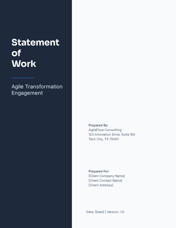 Consulting SOW for Agile Transformation