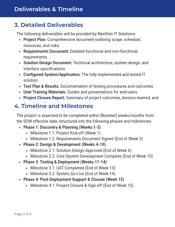 Enterprise IT Consulting SOW - Fixed Scope