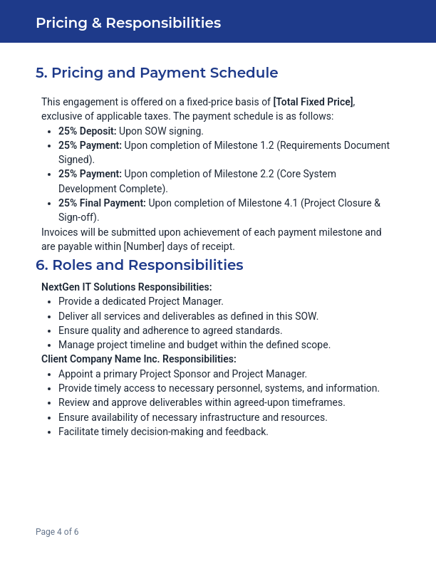 Enterprise IT Consulting SOW - Fixed Scope