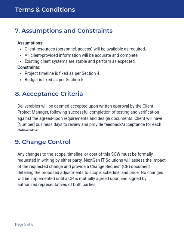 Enterprise IT Consulting SOW - Fixed Scope