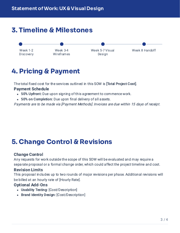 Design Services SOW — UX & Visual Design