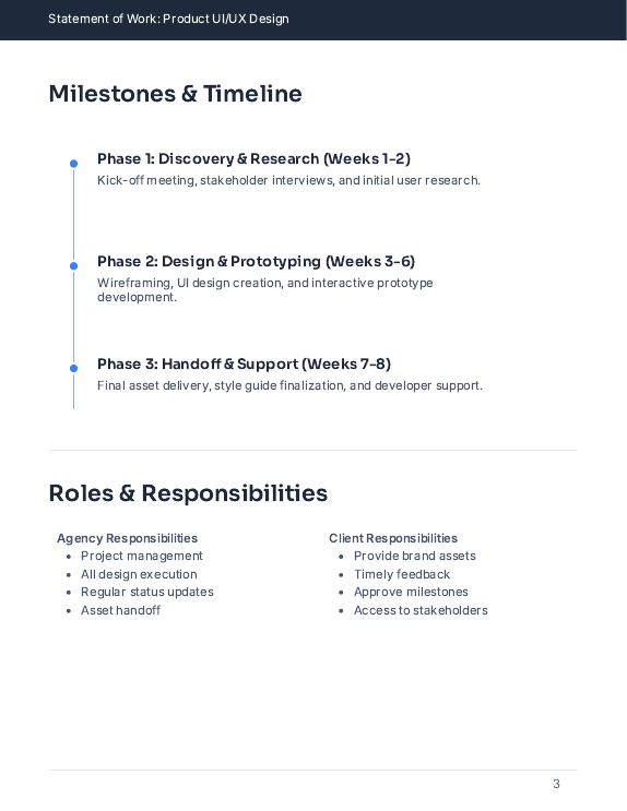 Design SOW for Product UI/UX Engagement