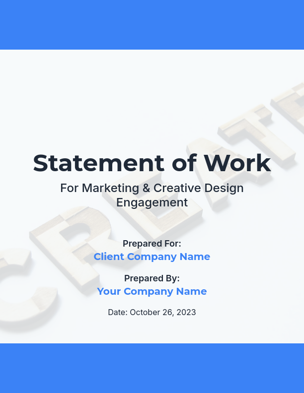 Marketing SOW: Creative Agency Design Brief