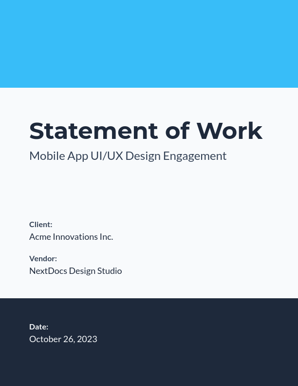 Design SOW for Mobile App UI/UX