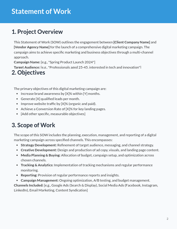 Marketing SOW — Digital Campaign Launch