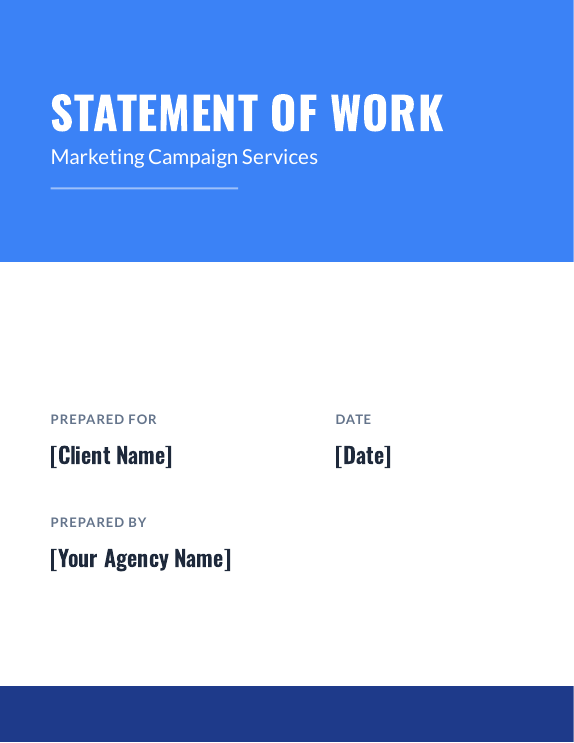 Marketing SOW for Campaign Deliverables & KPIs