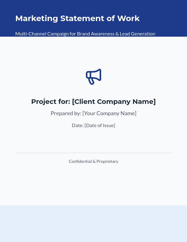 Marketing SOW for Campaign Strategy & KPIs