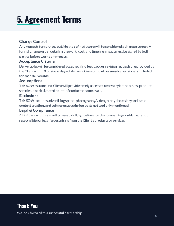 Marketing SOW: Social & Influencer Campaigns