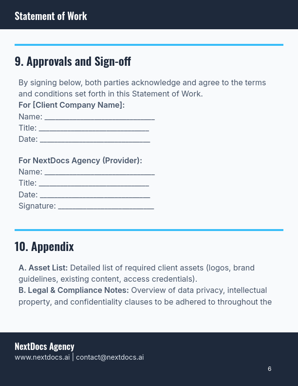 Marketing SOW for Digital Campaigns