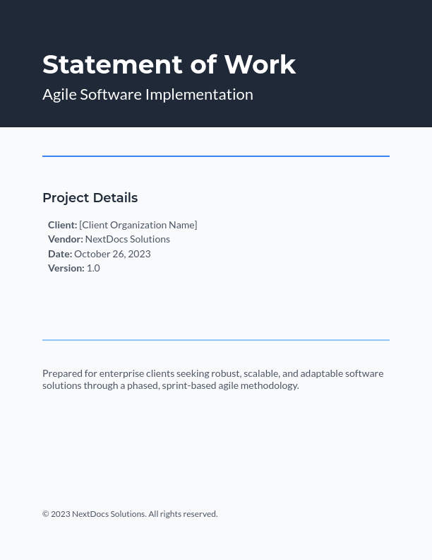 Agile Software Implementation SOW — Phase 2