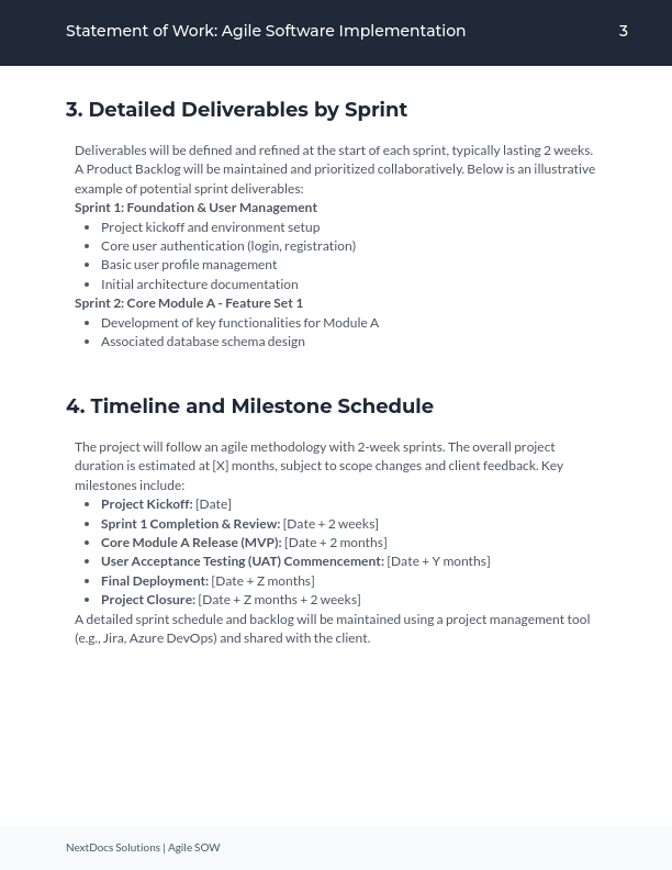 Agile Software Implementation SOW — Phase 2