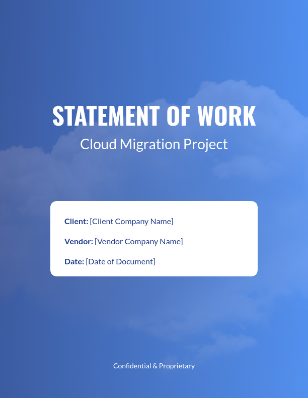 SOW for Software Implementation — Cloud Migration