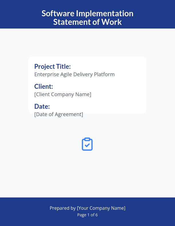 Enterprise Software Implementation SOW - Agile