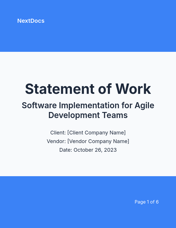 Software Implementation SOW for Agile Teams