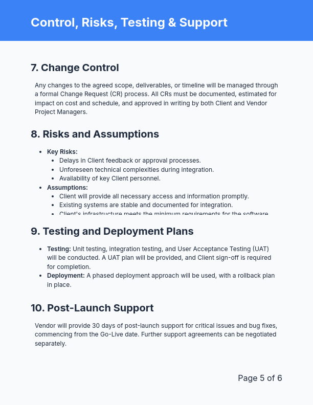 Software Implementation SOW for Agile Teams