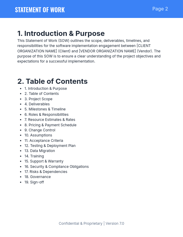SOW v7 - Software Implementation for SMBs