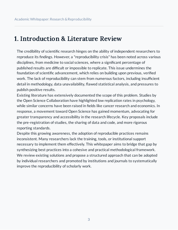 Academic Whitepaper: Methods & Replicability
