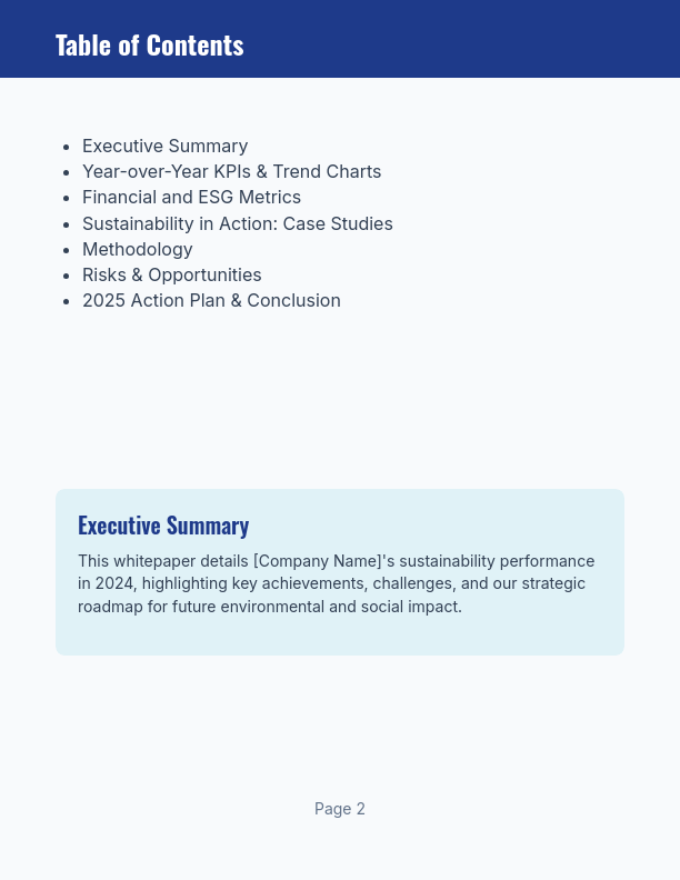 Annual Sustainability Whitepaper: Key Insights