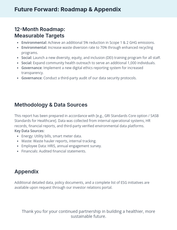 Annual ESG Whitepaper for Healthcare Providers