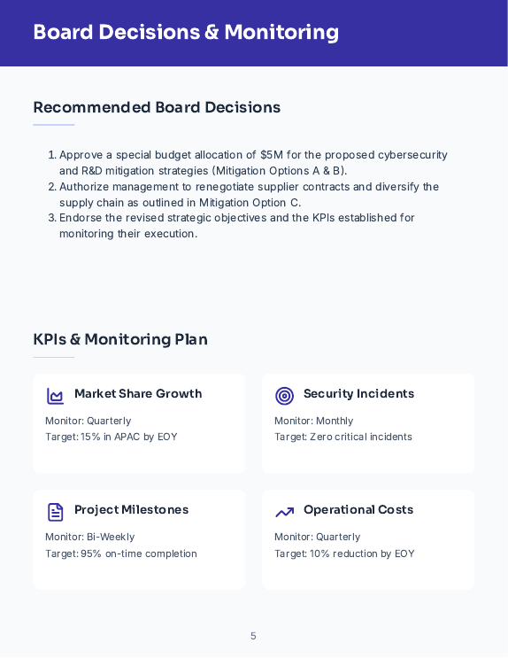 Board Strategic Risk & Governance Brief