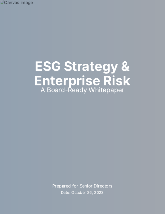 Board-Level ESG Strategy & Risk Brief
