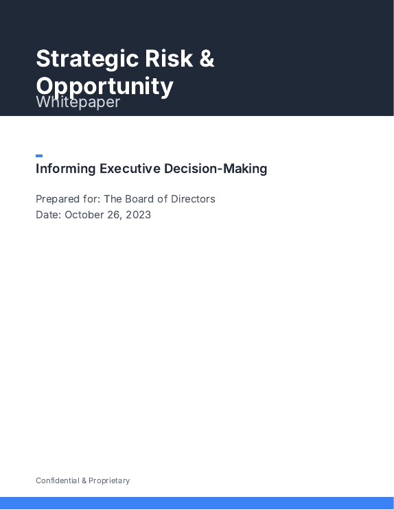 Board Strategic Risk & Opportunity Brief