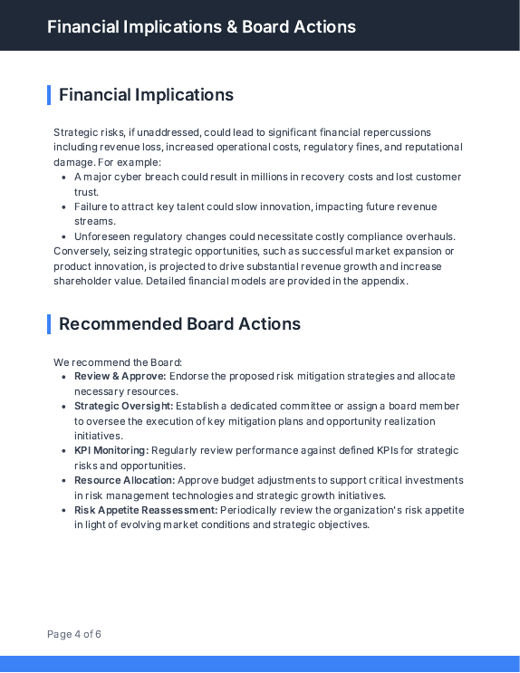 Board Strategic Risk & Opportunity Brief
