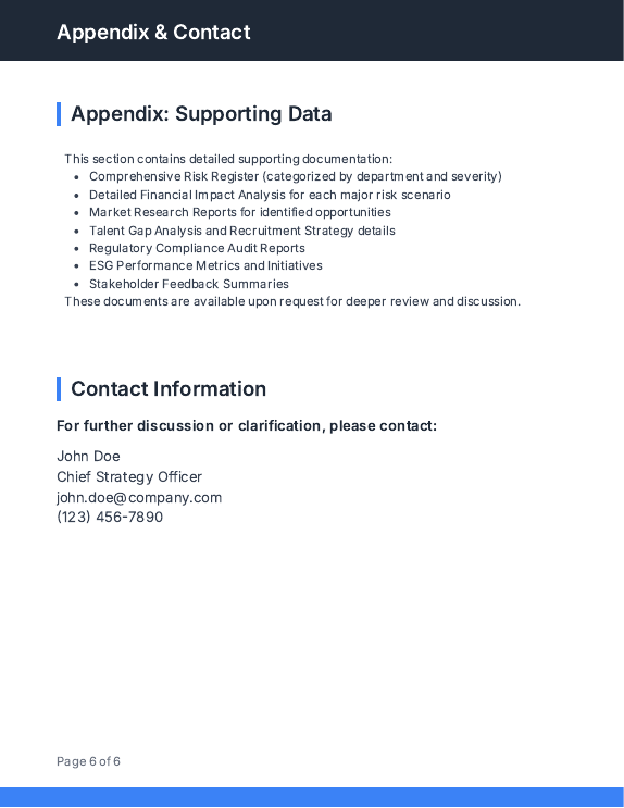 Board Strategic Risk & Opportunity Brief