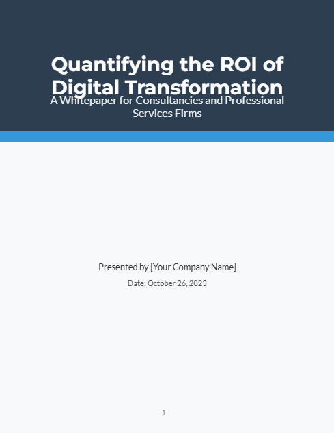 Digital Transformation ROI for Consultancies