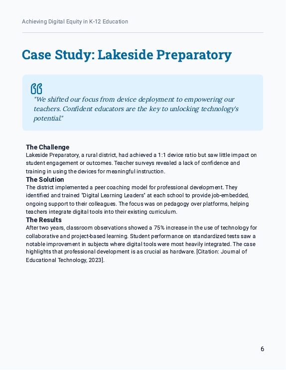 Digital Equity Whitepaper for K-12 Schools