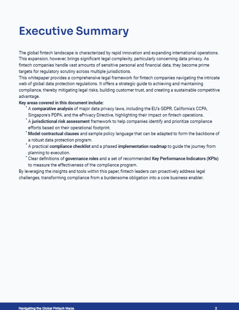 Cross-Border Privacy Compliance for Fintech