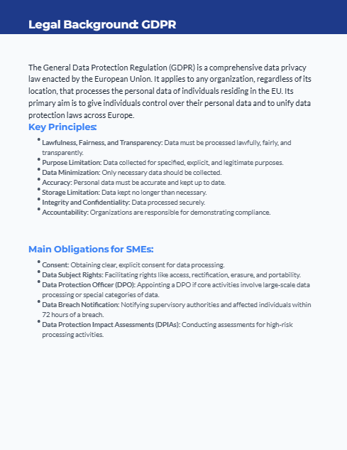 Legal Risk Framework: Data Privacy for SMEs