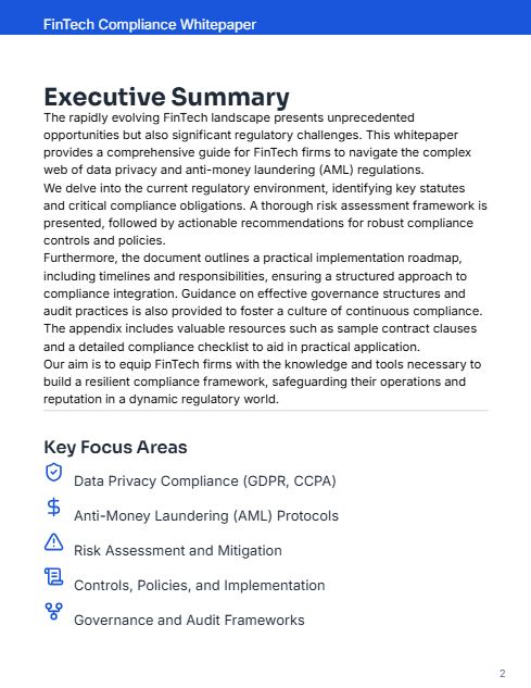 FinTech Regulatory Compliance: Privacy & AML