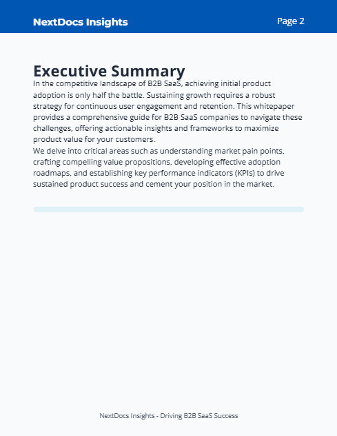 B2B SaaS Product Adoption Whitepaper
