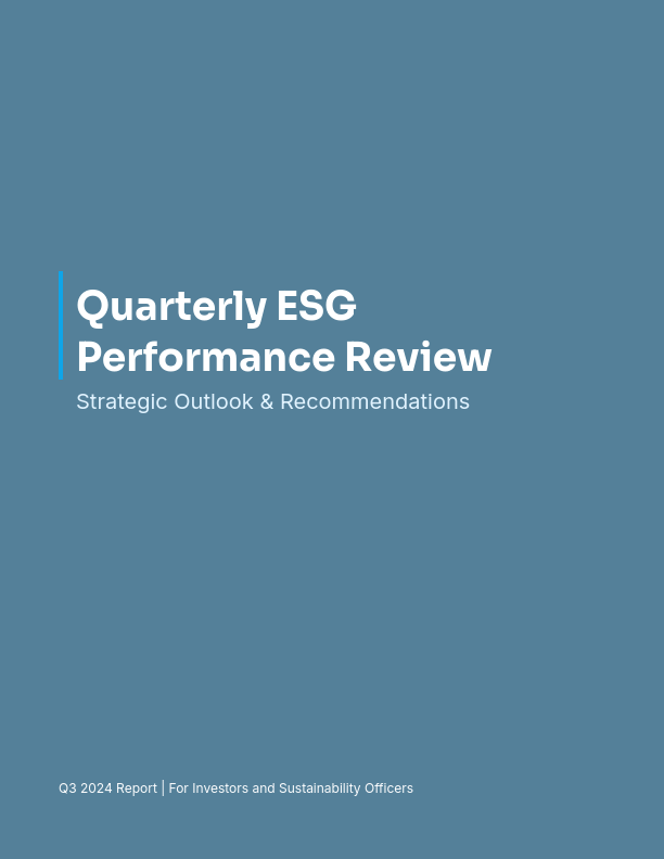 Quarterly ESG Performance & Strategy Brief