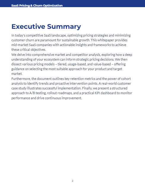 Mid-Market SaaS Pricing & Retention Strategy
