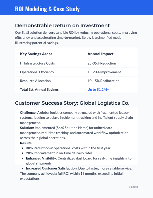 Enterprise ROI Whitepaper for SaaS Sales